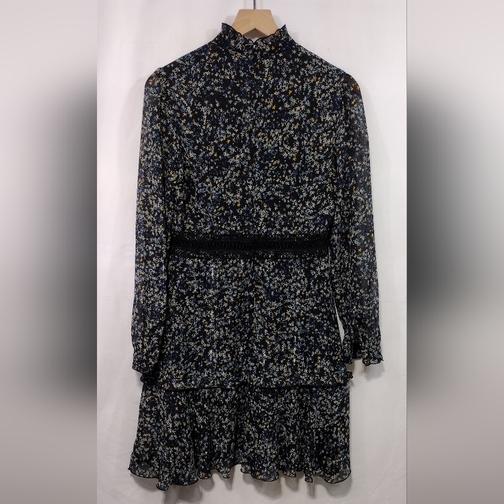 Donna Morgan Floral Countess Dress Women's 4 Black Artsy Retro Party Vacation - Picture 7 of 10